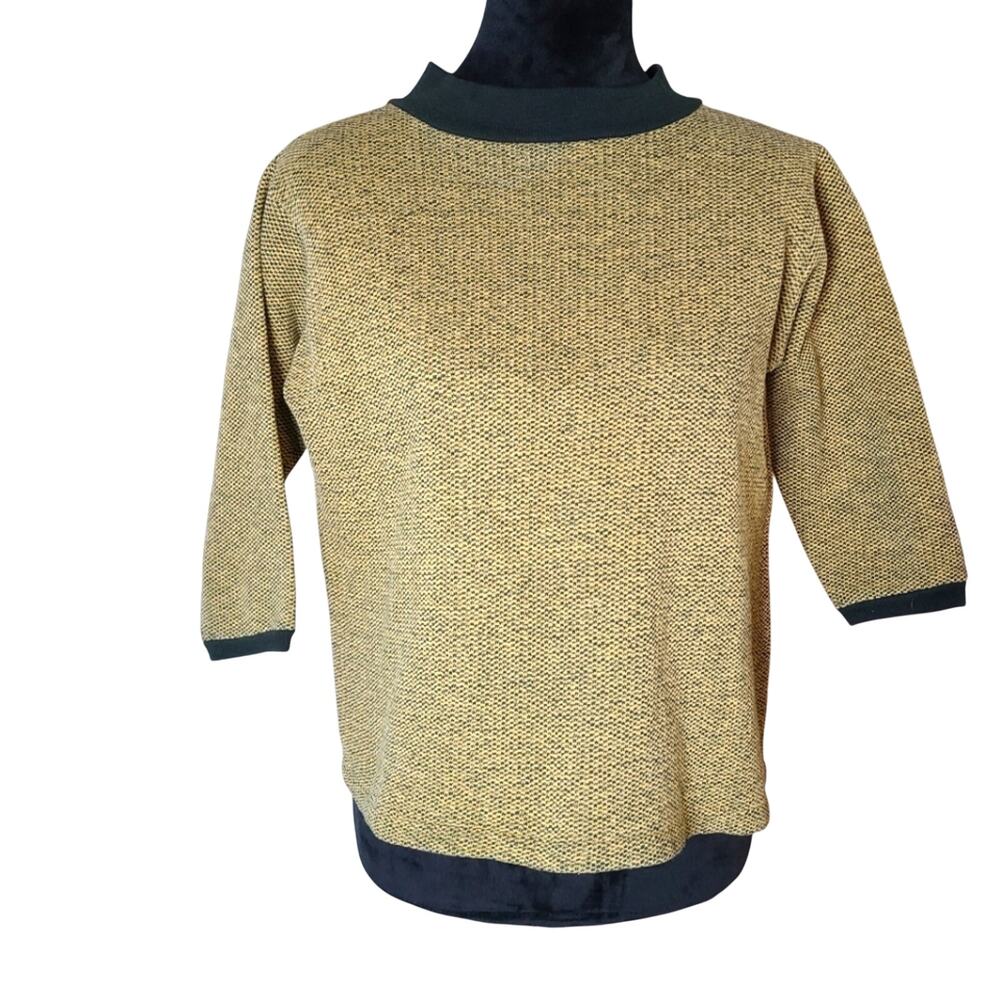 VTG Stuart Sportman Sweater Women M Thick Knit Pullover Mod Academia Crop Boxy
